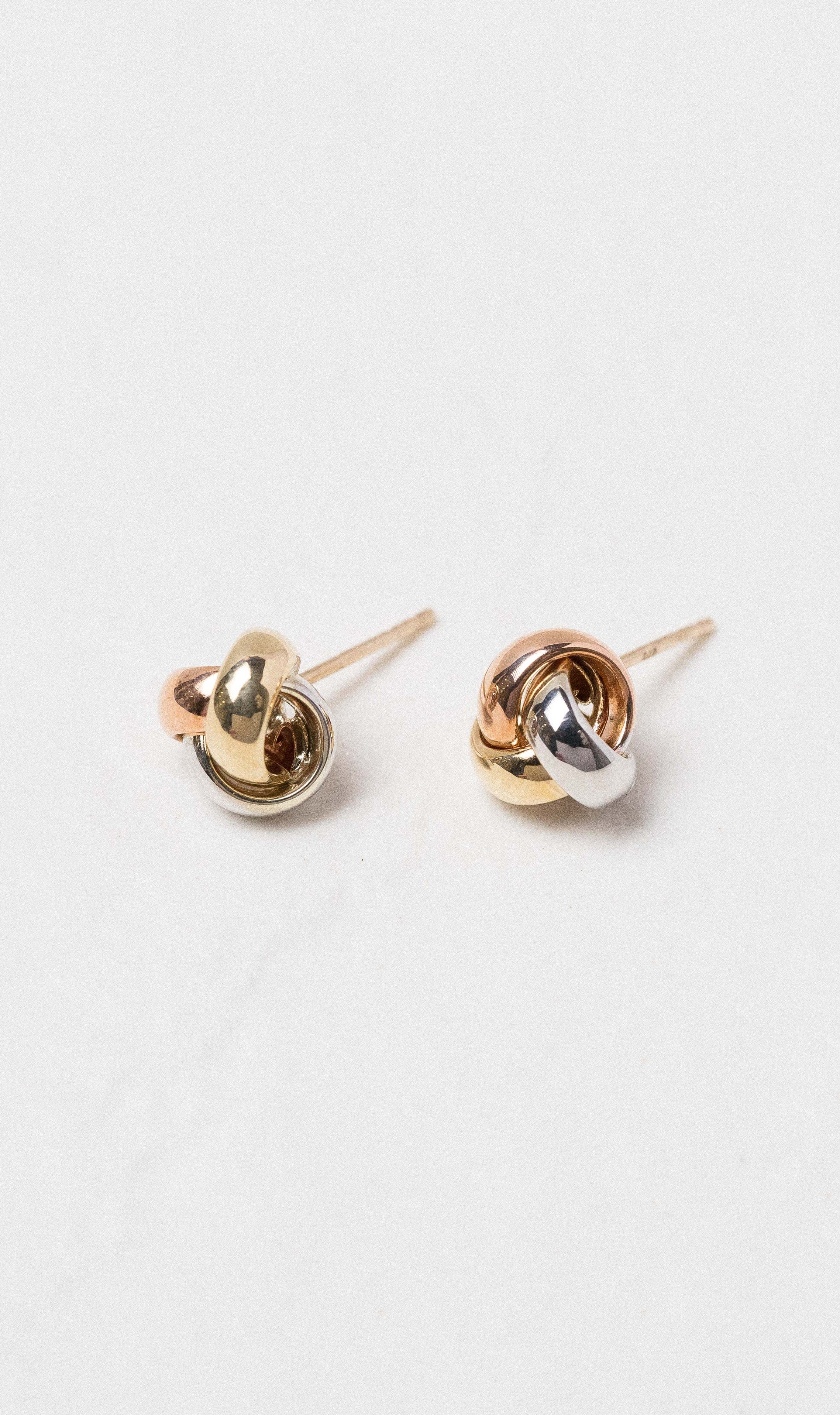 Hogans Family Jewellers 9K YWRG Knot Stud Earrings