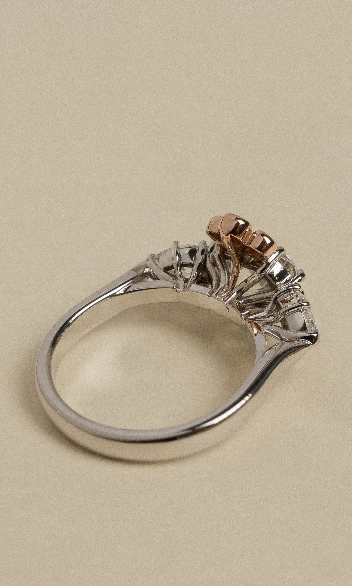 Hogans Family Jewellers Bespoke 18K WRG Australian Pink Diamond Cluster Ring