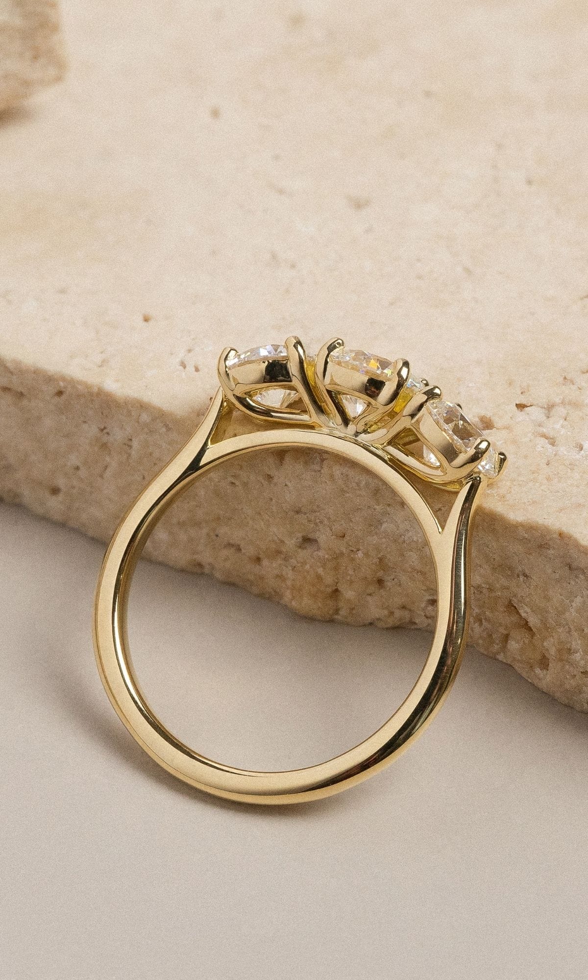 Hogans Family Jewellers Bespoke 18K YG Diamond Trilogy Ring