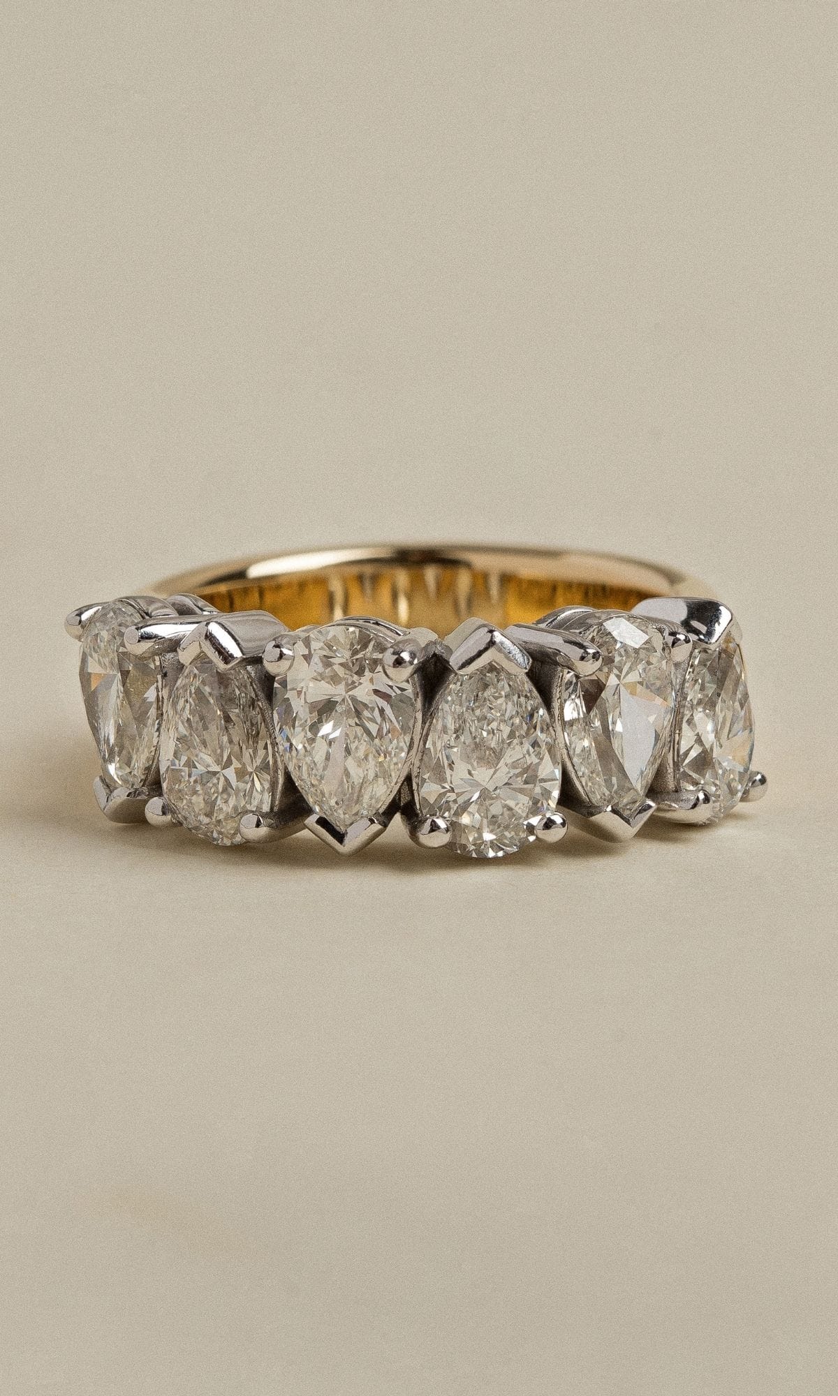 Hogans Family Jewellers Bespoke 18K YWG Pear Cut Diamond Ring