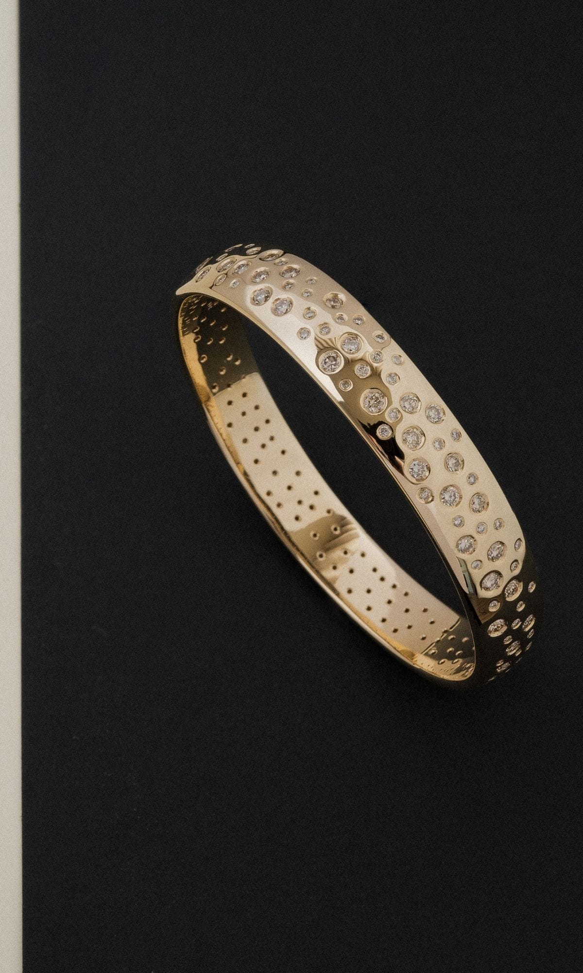 Hogans Family Jewellers Bespoke 9K YG Diamond Set Bangle