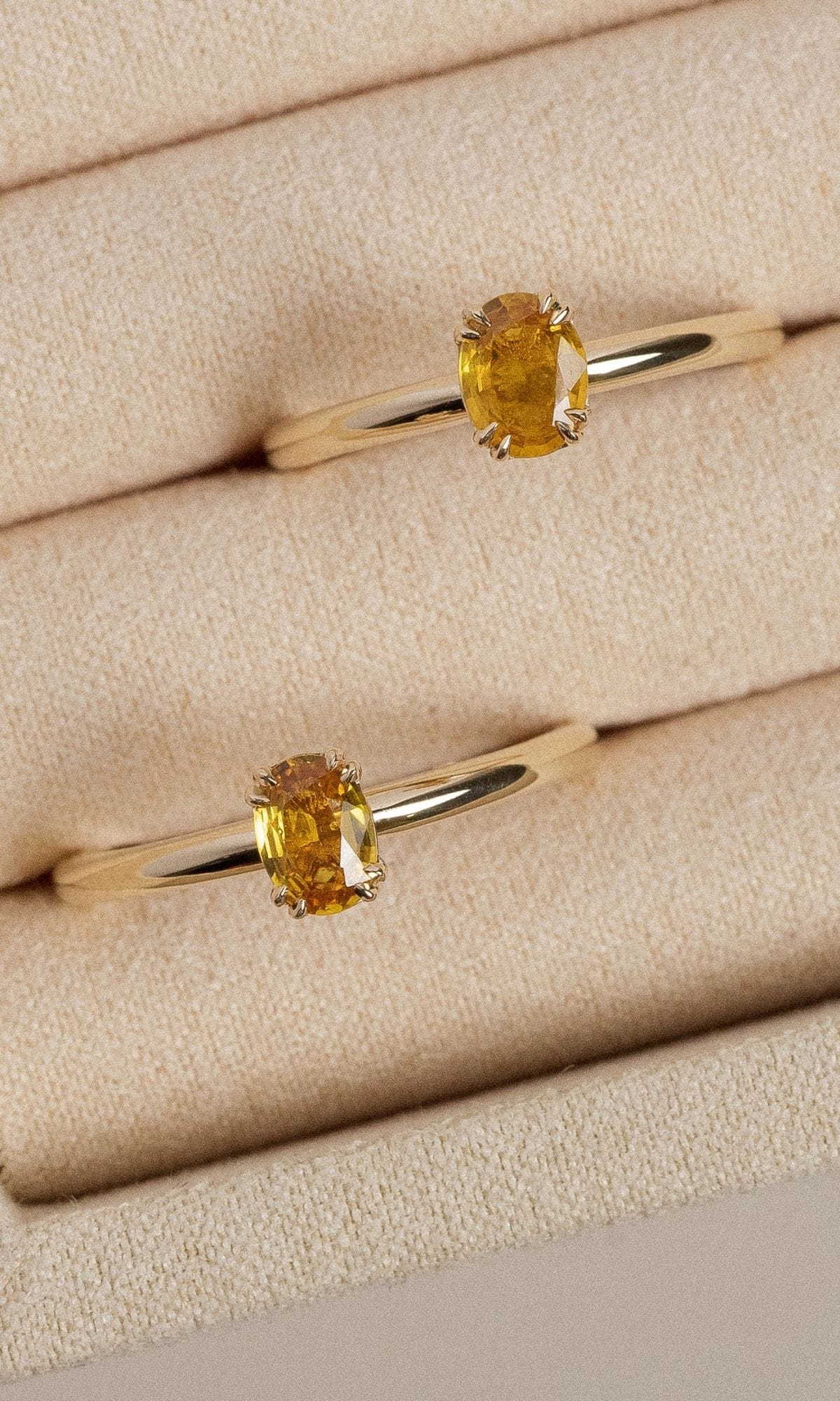 Hogans Family Jewellers Bespoke 9K YG Yellow Sapphire Solitaire Rings