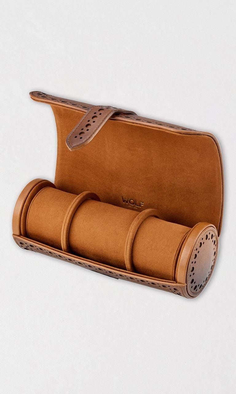 Hogans Family Jewellers Brogue Triple Watch Roll Tan