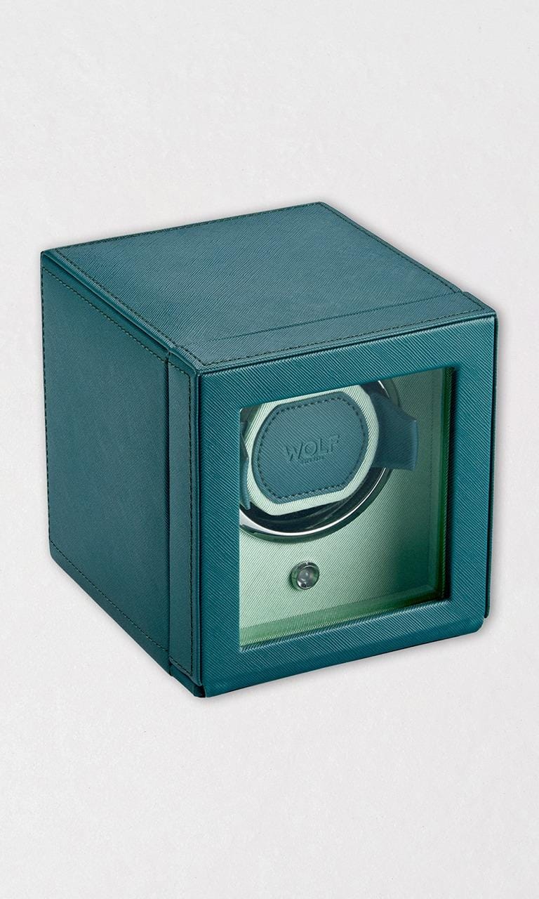 Hogans Family Jewellers Cub Single Watch Winder with Cover Seltzer Teal/Mint
