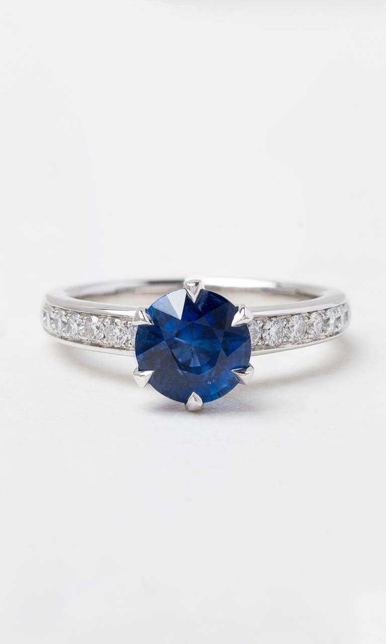 Hogans Family Jewellers Platinum Round Brilliant Cut Sapphire Solitaire Ring
