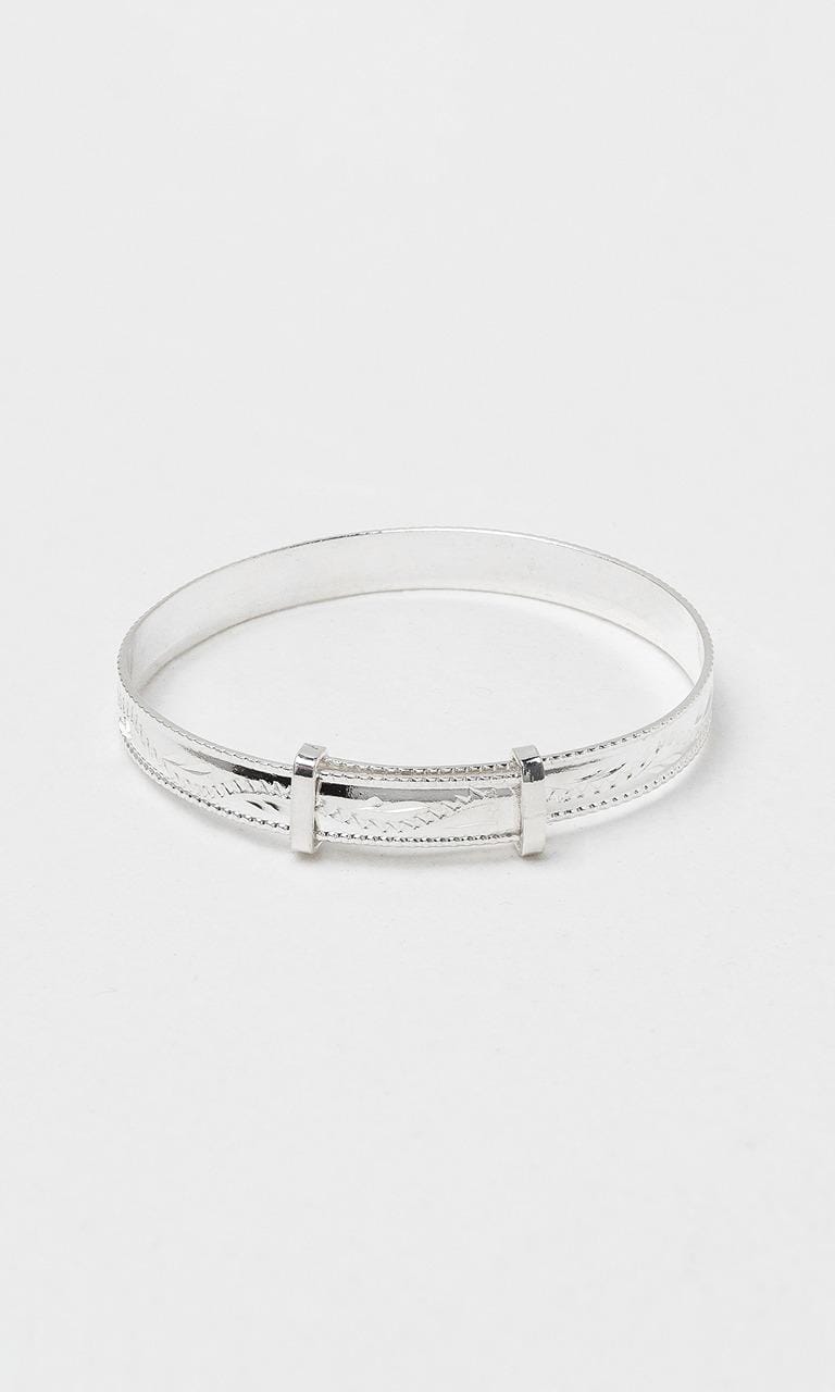 Hogans Family Jewellers Sterling Silver Engraved Baby Bangle