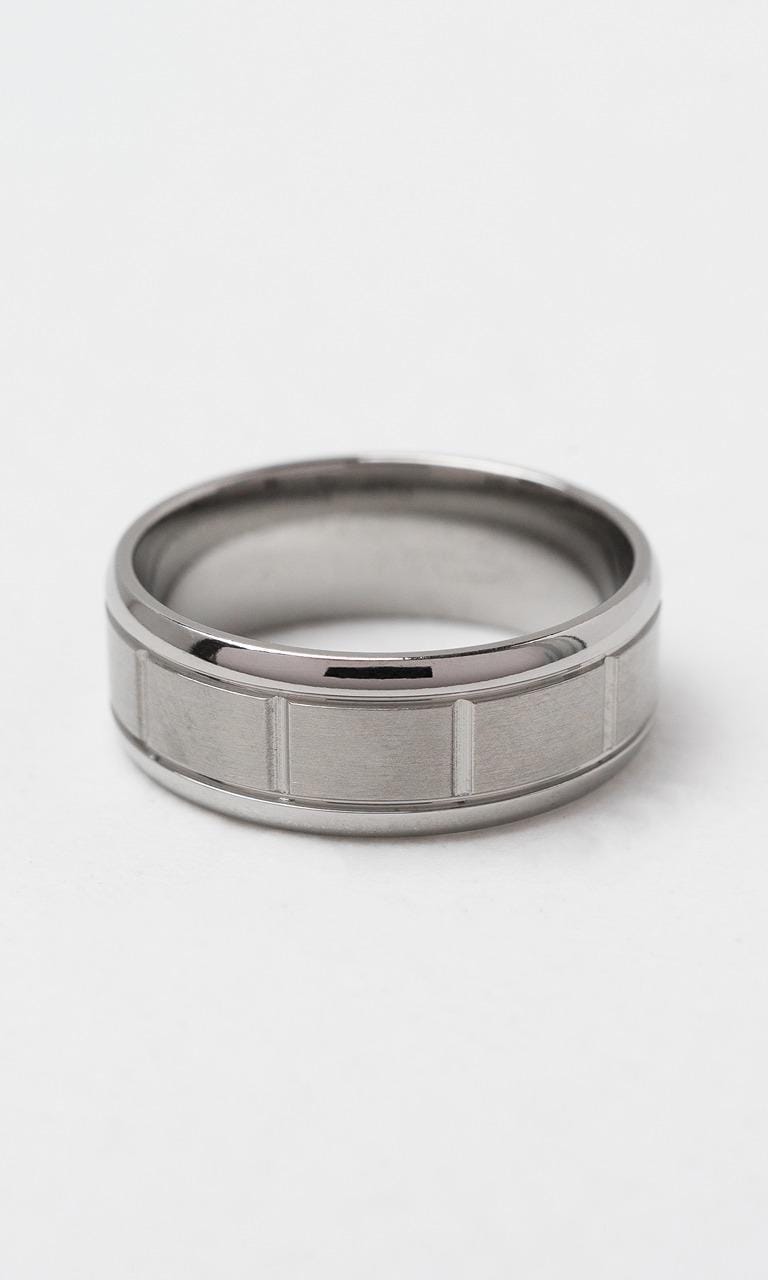 Hogans Family Jewellers Titanium 8mm Decorative Gents Band