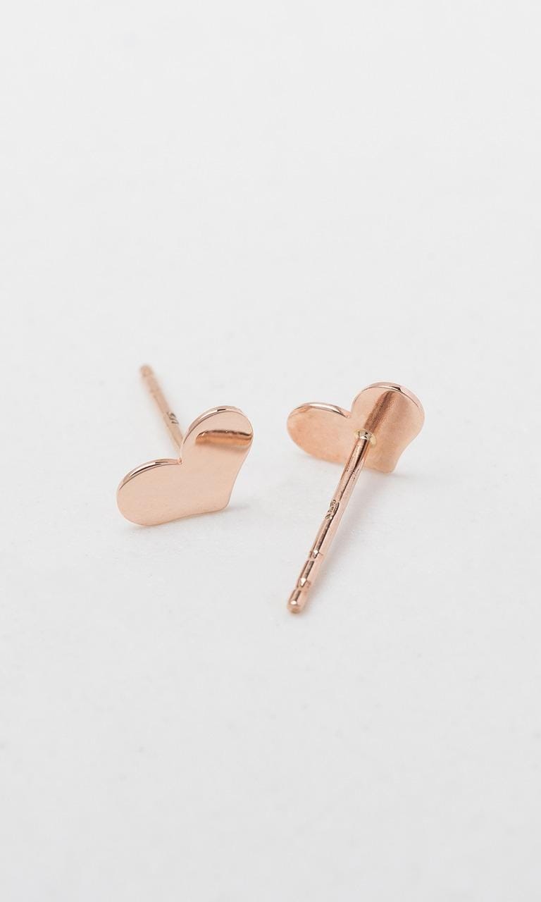 9K RG Heart Stud Earrings
