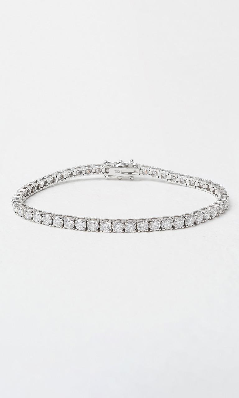 18K WG 7.33ct TDW Round Brilliant Cut Australian Pink & White Diamond Tennis Bracelet