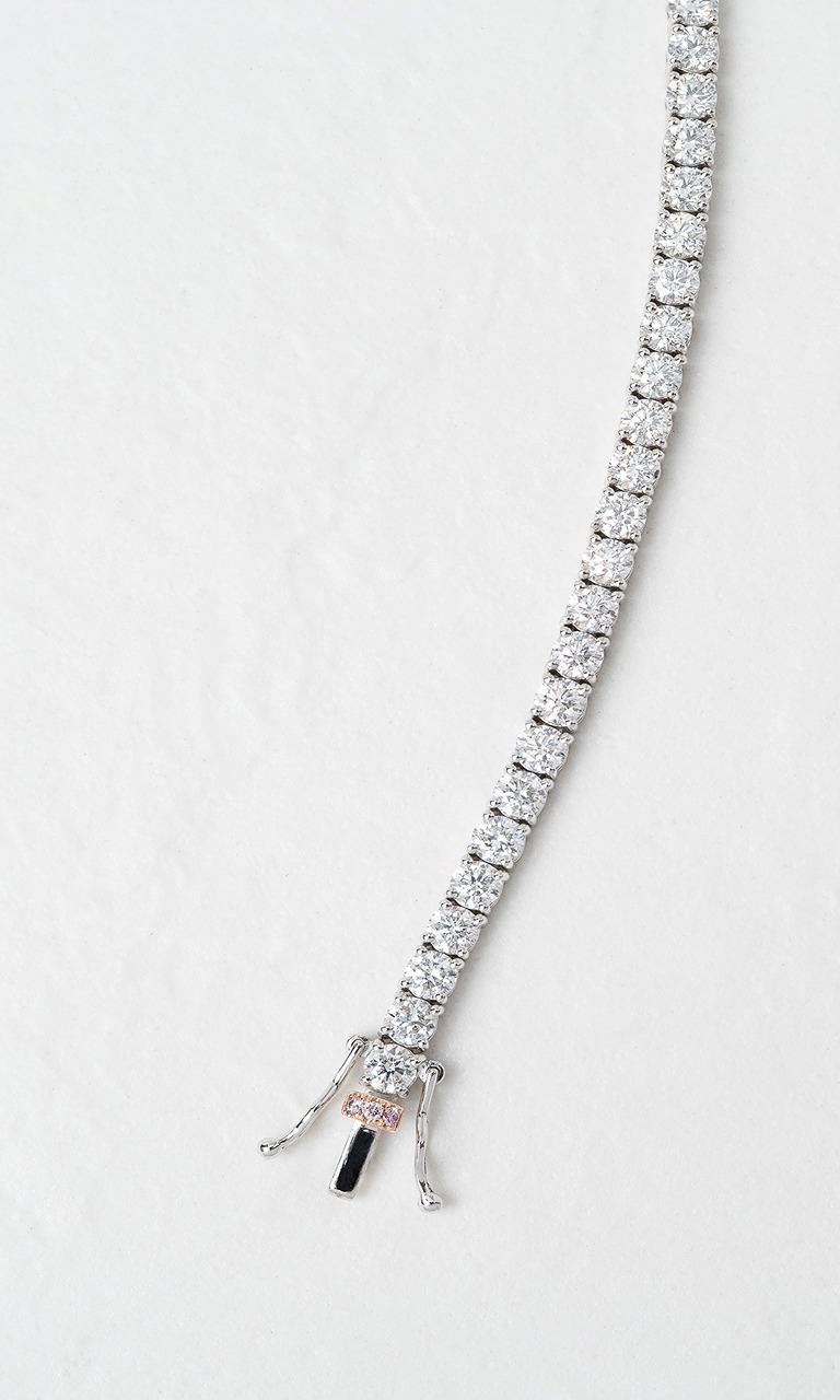 18K WG 7.33ct TDW Round Brilliant Cut Australian Pink & White Diamond Tennis Bracelet