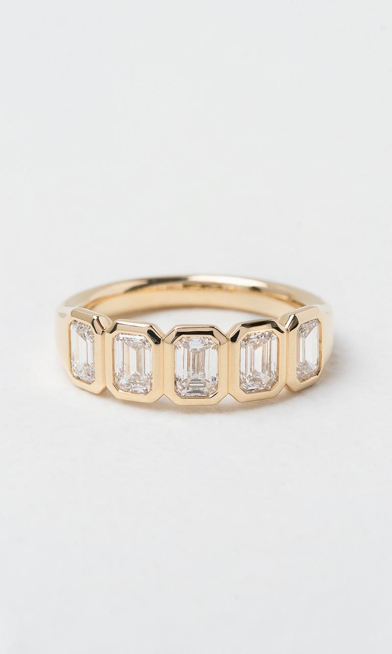 18K YG 1.50ct TDW Emerald Cut Diamond Bezel Set Band