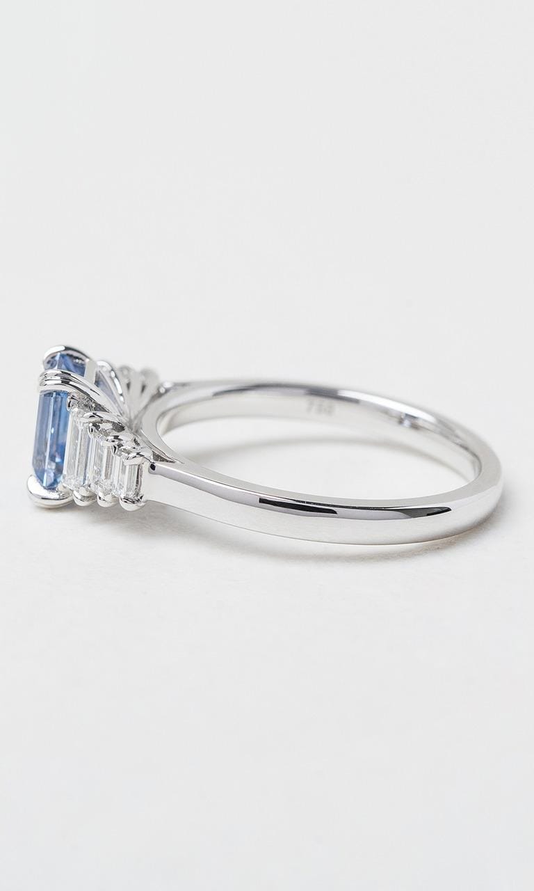 18K WG Emerald Cut Sapphire Ring