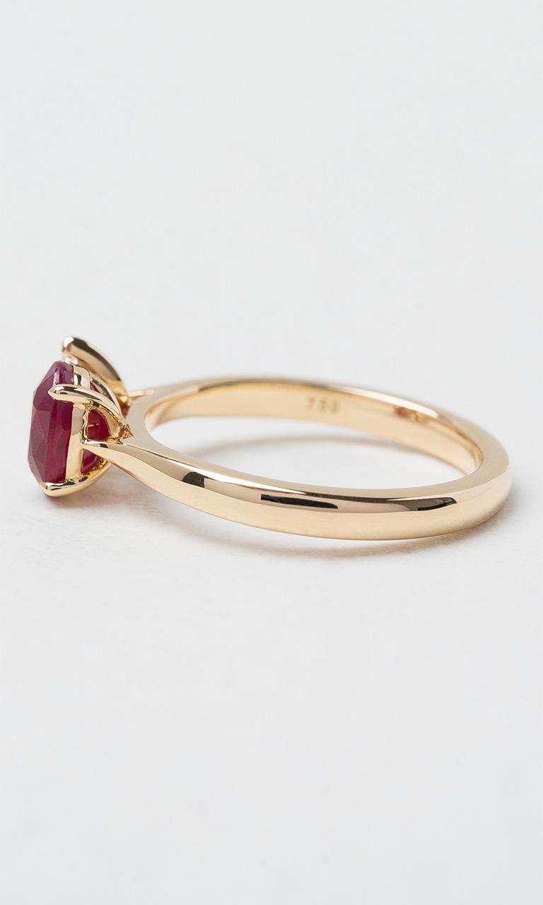 18K YG Oval Cut Burmese Ruby Toi et Moi Ring