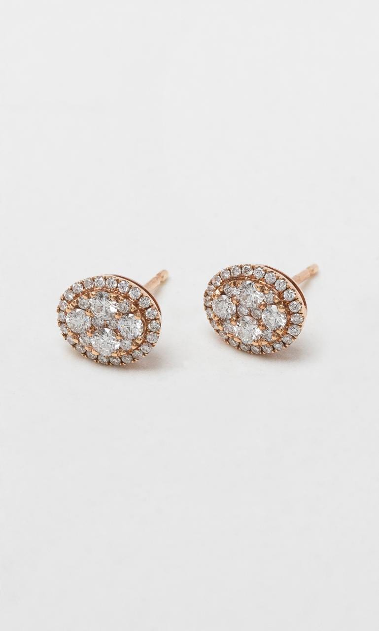 2024 © Hogans Family Jewellers 18K RG Oval Cluster Stud Earrings