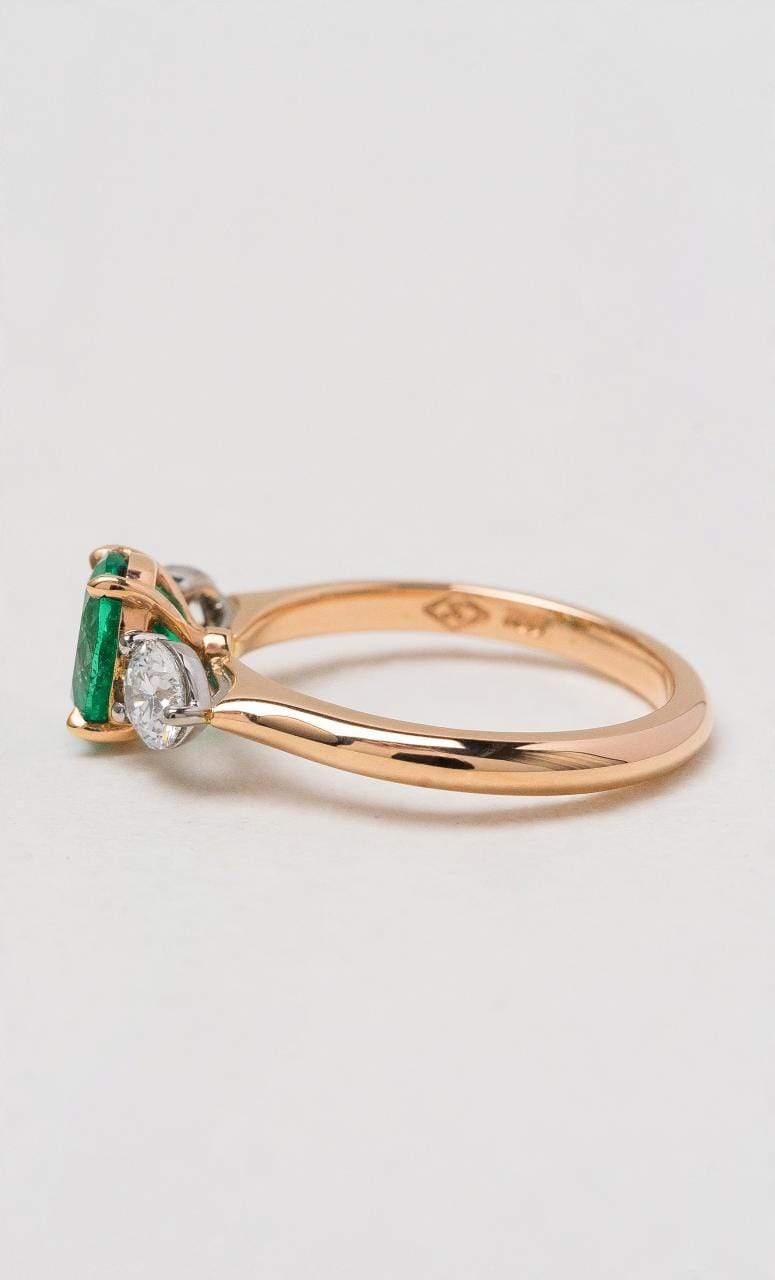 2024 © Hogans Family Jewellers 18K RWG Oval Columbian Emerald Ring