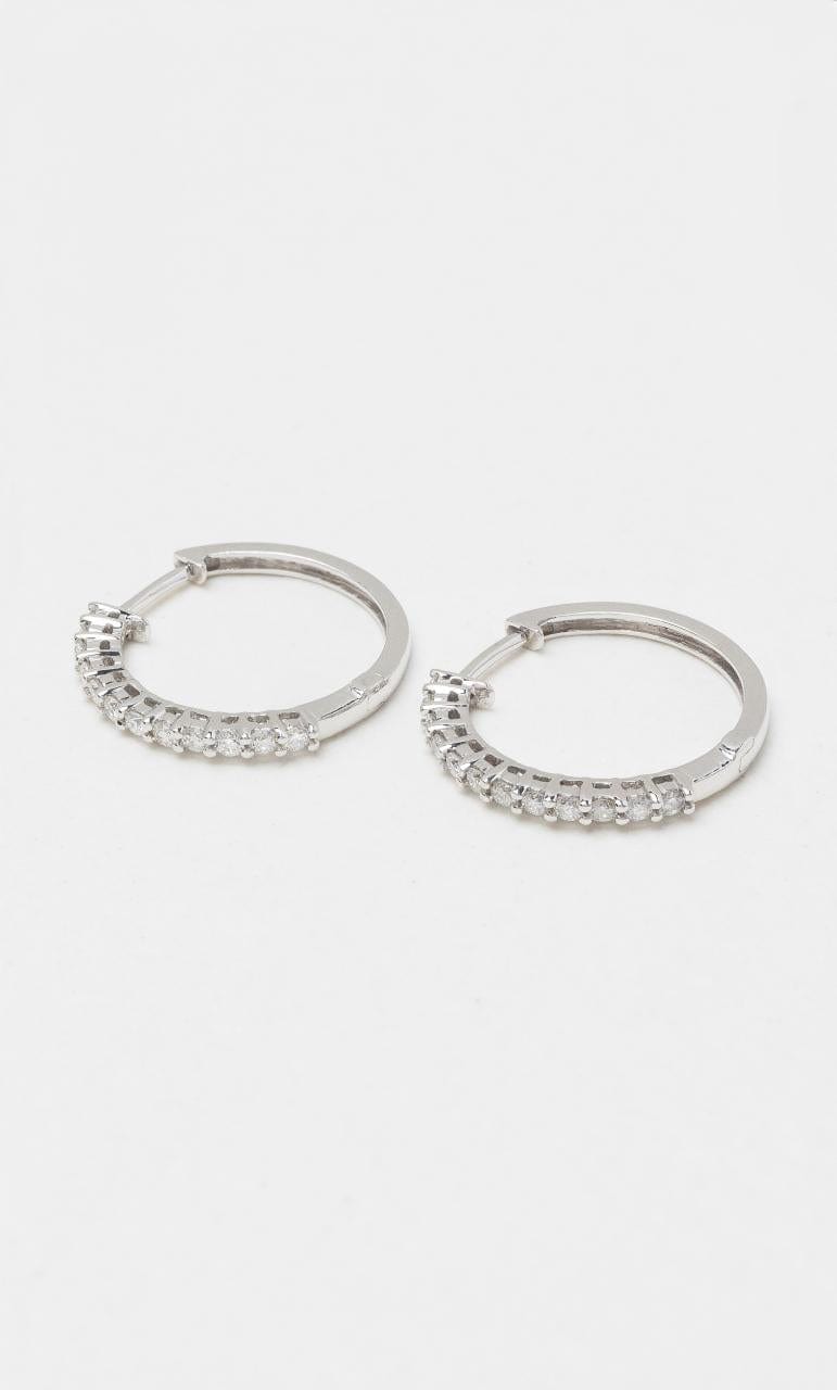 2024 © Hogans Family Jewellers 18K WG Diamond Set Hoop Earrings