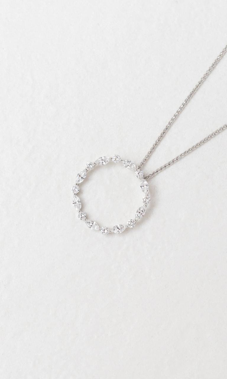 2024 © Hogans Family Jewellers 18K WG Marquise Cut Diamond Circular Pendant