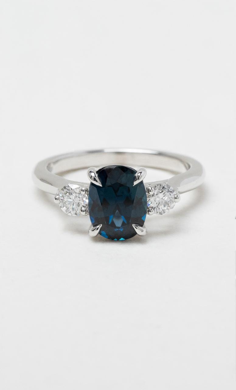 2024 © Hogans Family Jewellers 18K WG Oval Australian Sapphire & Diamond Trilogy