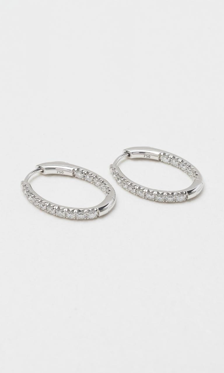 2024 © Hogans Family Jewellers 18K WG Oval Diamond Hoop Earrings