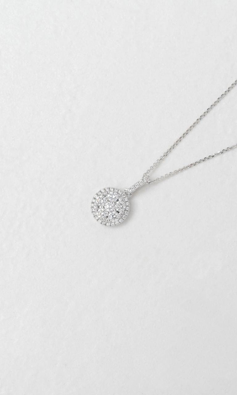 2024 © Hogans Family Jewellers 18K WG Round Brilliant Diamond Cluster Pendant