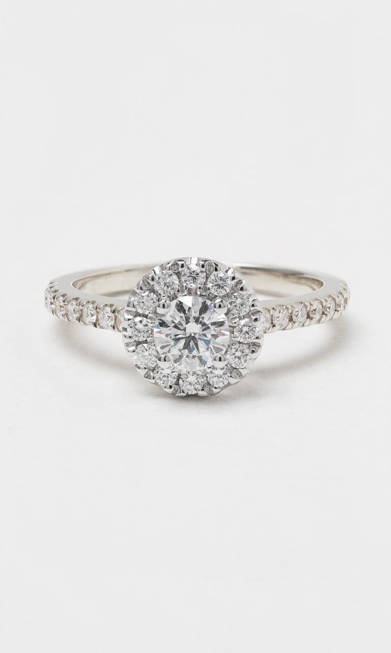 2024 © Hogans Family Jewellers 18K WG Round Brilliant Diamond Halo Ring