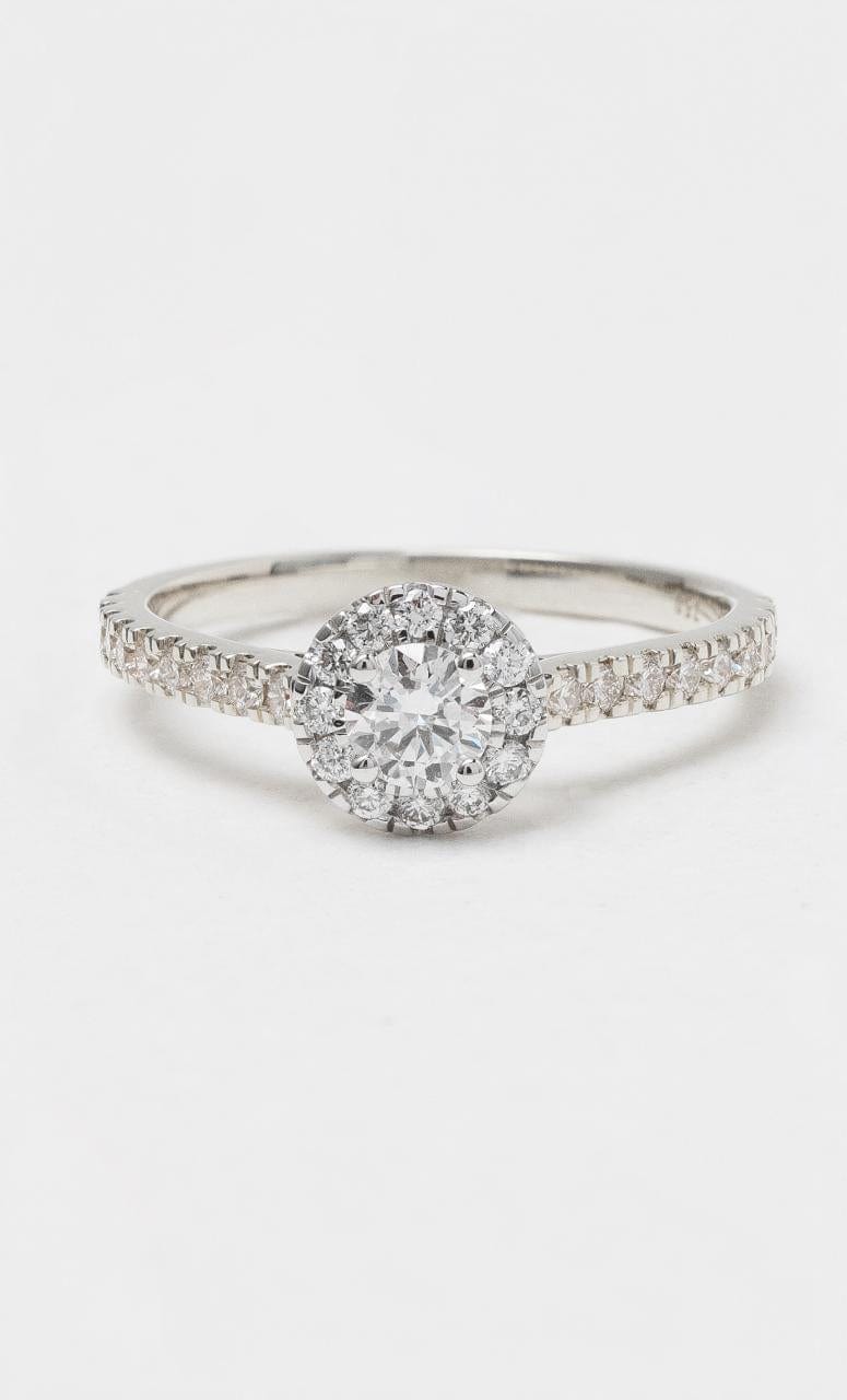 2024 © Hogans Family Jewellers 18K WG Round Brilliant Diamond Halo Ring