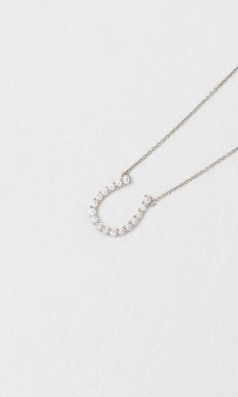 2024 © Hogans Family Jewellers 18K WG Round Brilliant Diamond Horseshoe Pendant