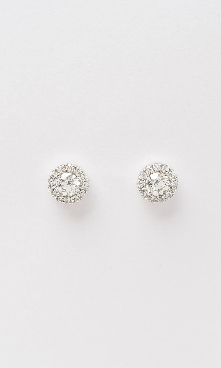 2024 © Hogans Family Jewellers 18K WG Round Brilliant Diamond Set Halo Stud Earrings