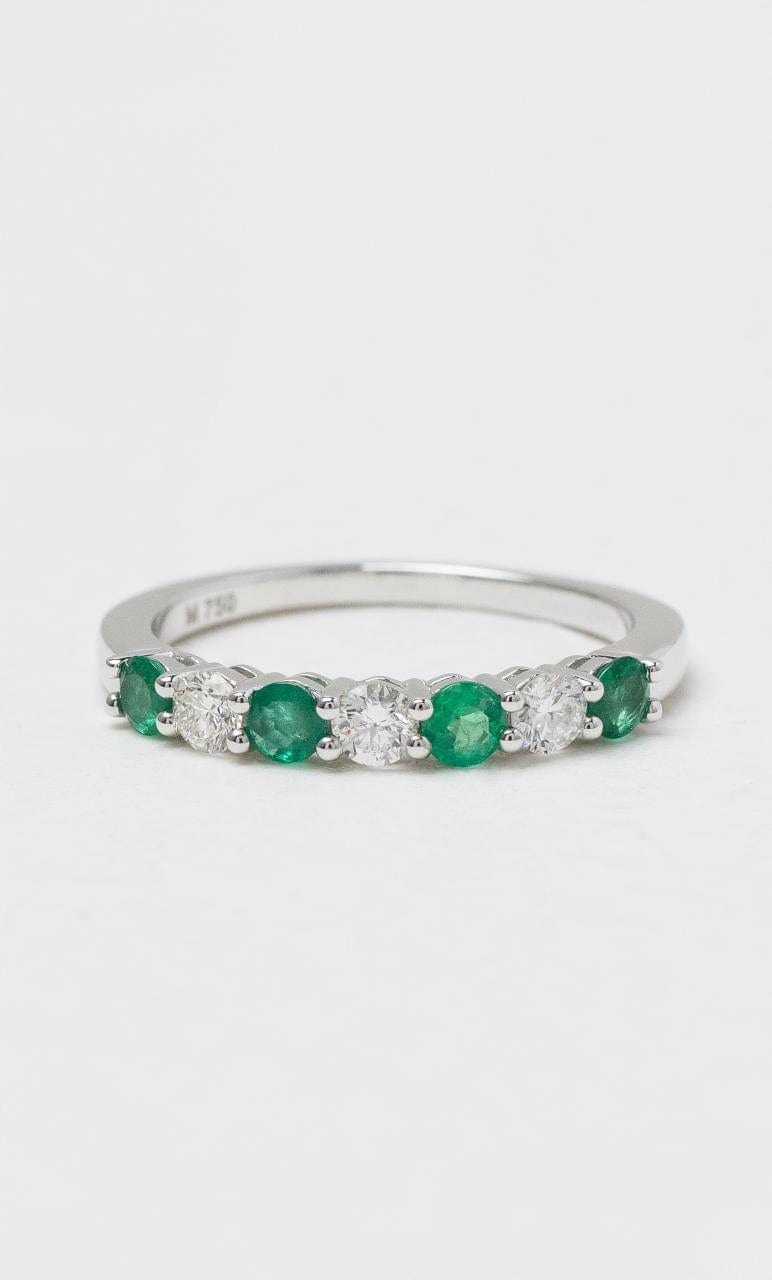 2024 © Hogans Family Jewellers 18K WG Round Brilliant Emerald & Diamond Band