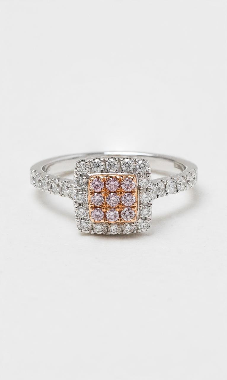2024 © Hogans Family Jewellers 18K WRG Argyle Pink & White Diamond Halo Ring