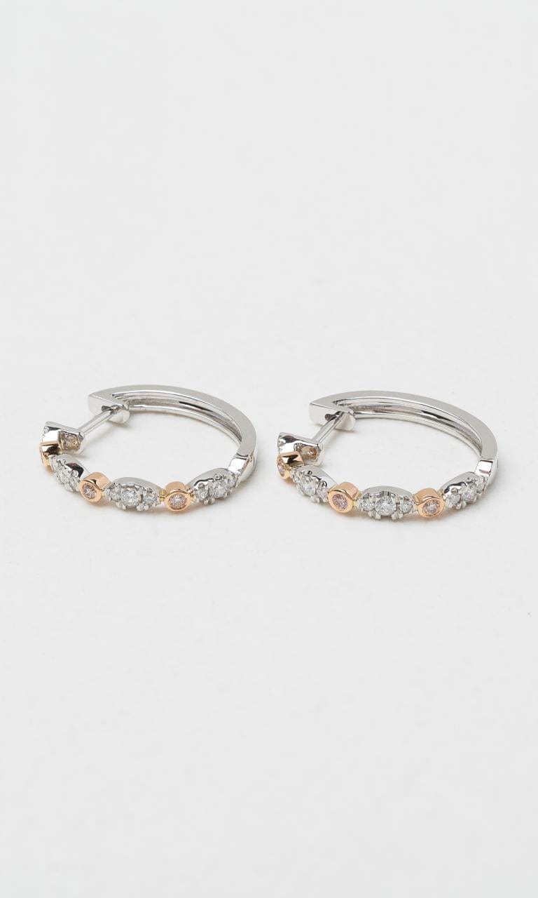 2024 © Hogans Family Jewellers 18K WRG Argyle Pink & White Diamond Huggie Earrings