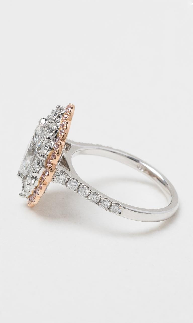 2024 © Hogans Family Jewellers 18K WRG Argyle Pink & White Marquise Diamond Ring