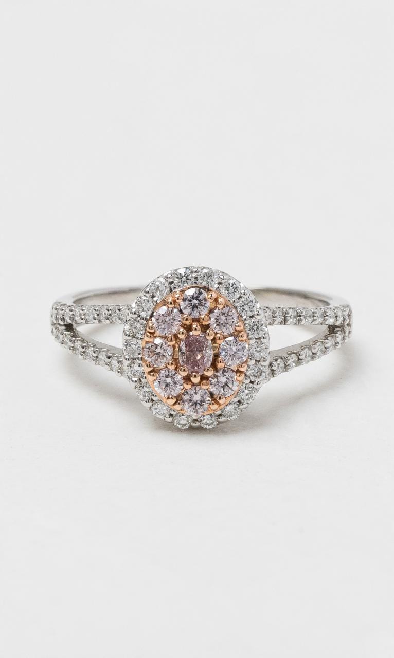 2024 © Hogans Family Jewellers 18K WRG Oval Argyle Pink & White Diamond Ring