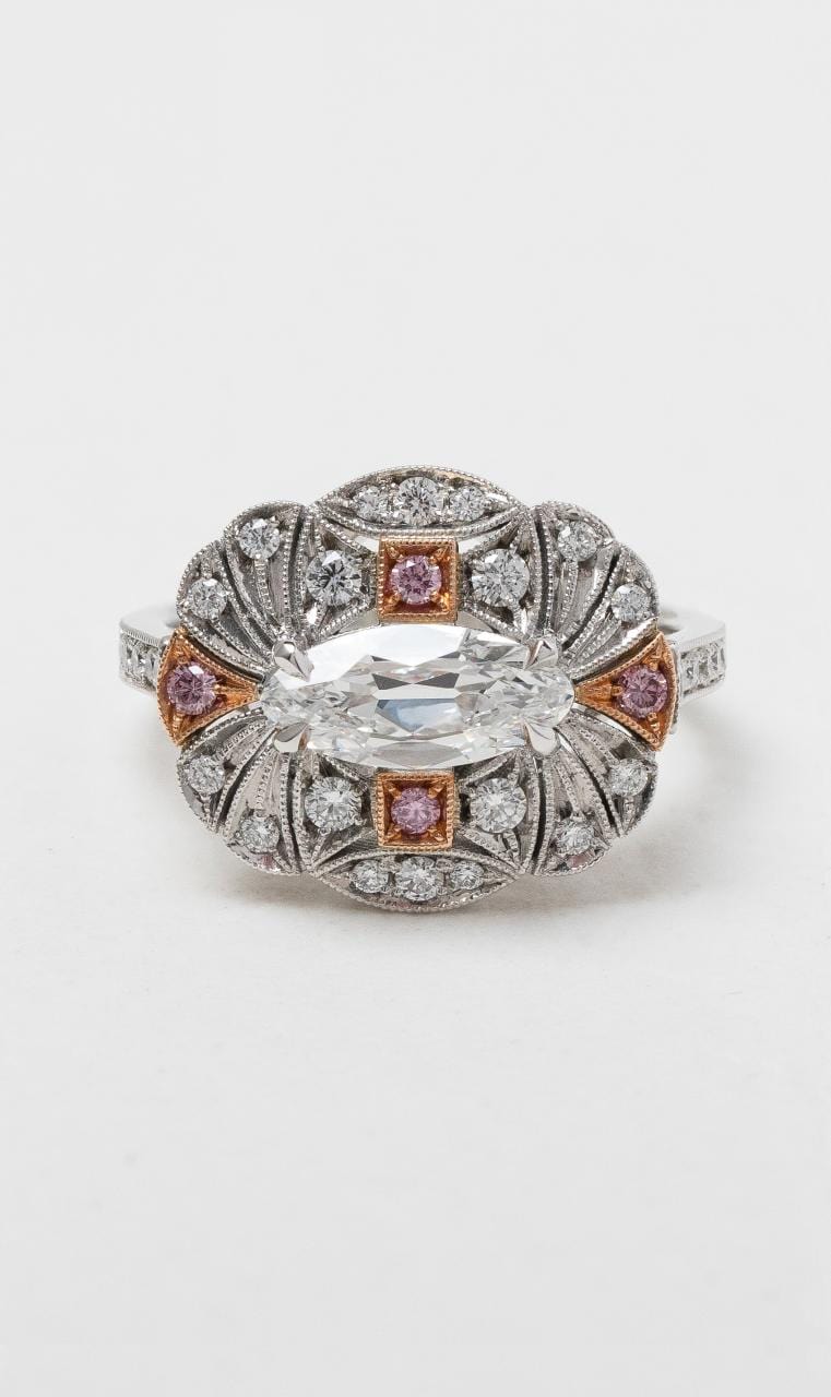 2024 © Hogans Family Jewellers 18K WRG White and Argyle Pink Diamond Art Deco Ring