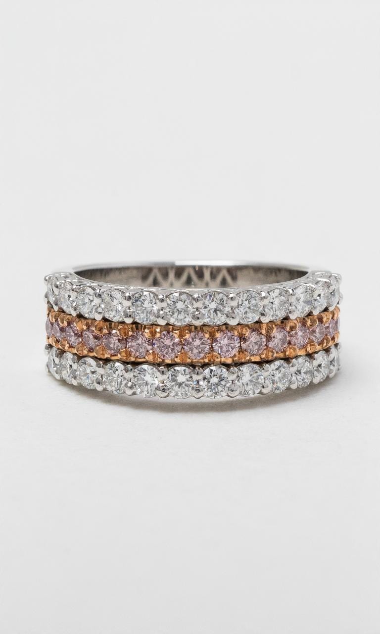 2024 © Hogans Family Jewellers 18K WRG White and Pink Diamond Band