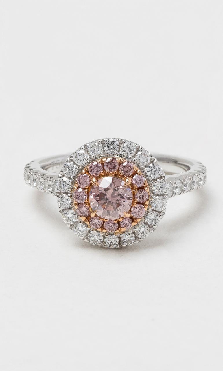 2024 © Hogans Family Jewellers 18K WRG White & Argyle Pink Diamond Halo Ring