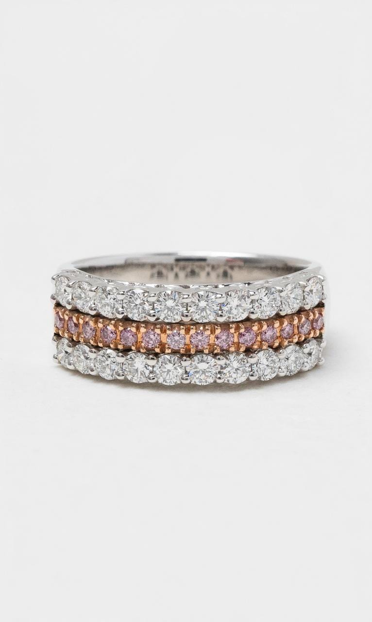 2024 © Hogans Family Jewellers 18K WRG White & Pink Diamond Wide Band