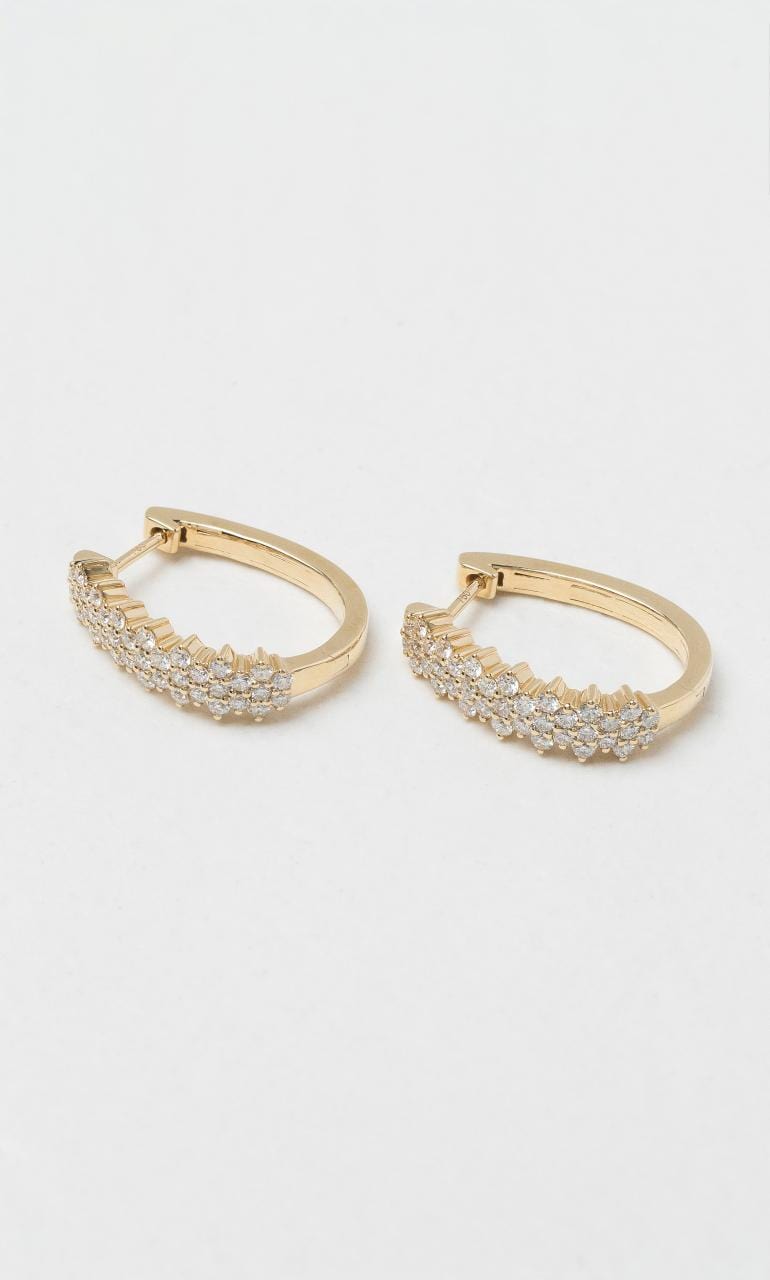 2024 © Hogans Family Jewellers 18K YG Pave Set Diamond Hoop Earrings