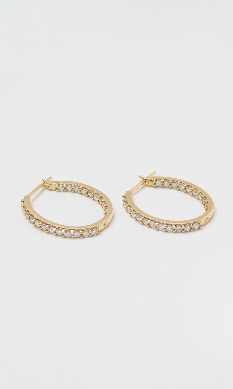 2024 © Hogans Family Jewellers 18K YG Round Brilliant Diamond Hoop Earrings