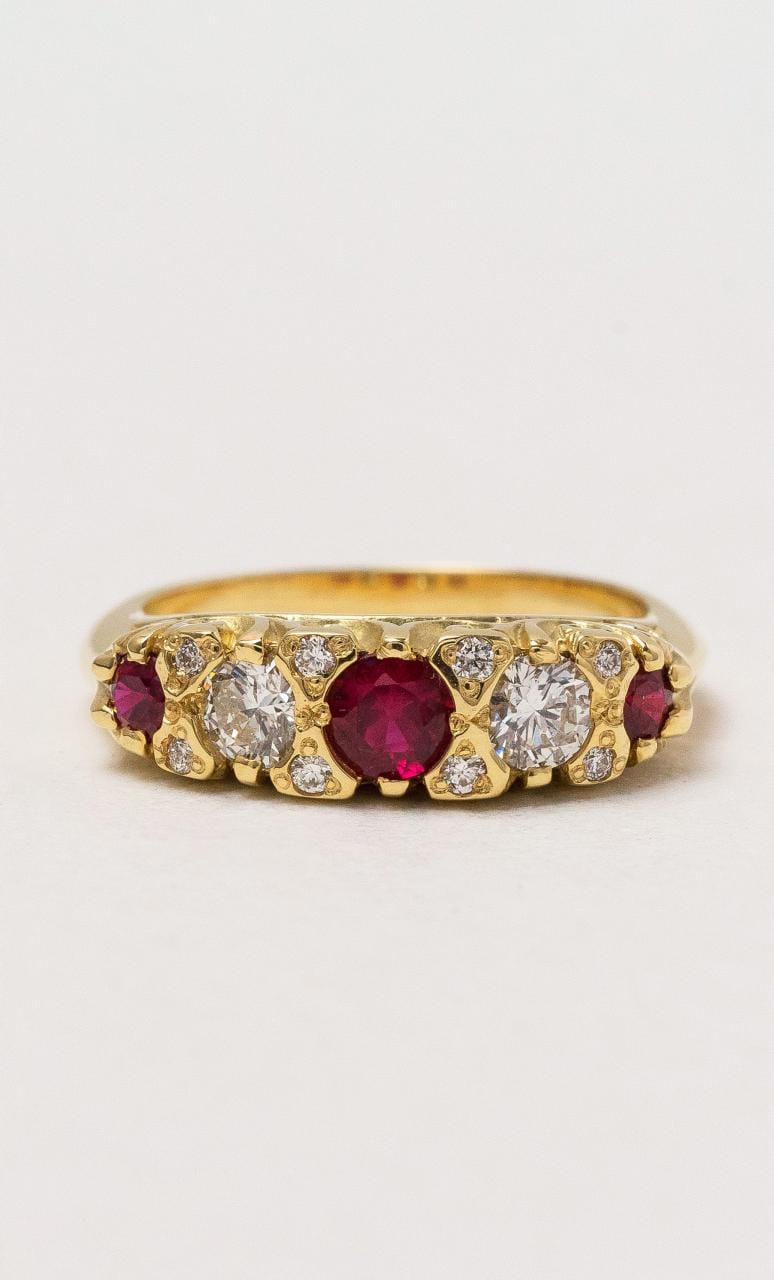 2024 © Hogans Family Jewellers 18K YG Ruby and Diamond Dress Ring
