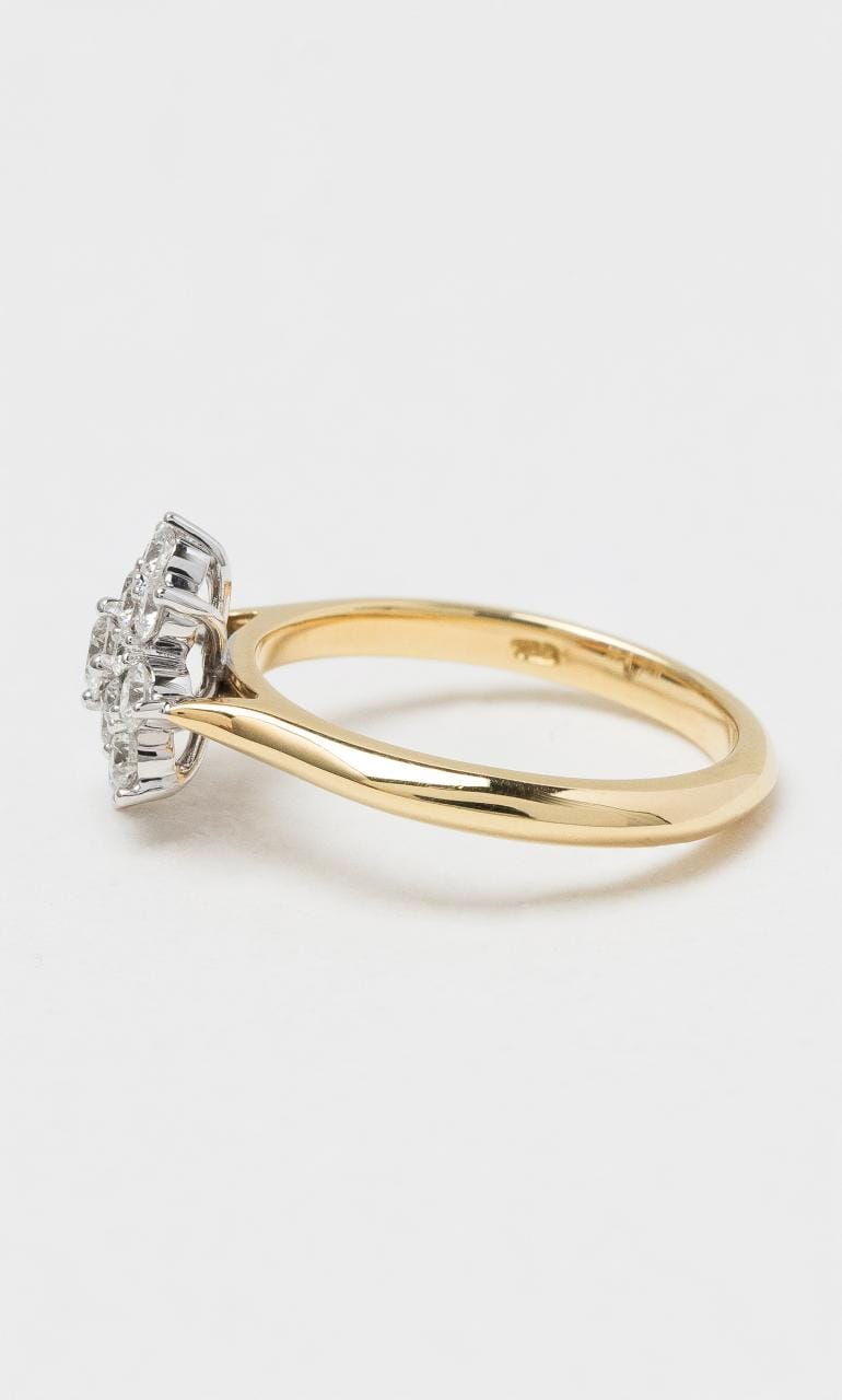 2024 © Hogans Family Jewellers 18K YWG Flower Cluster Diamond Ring
