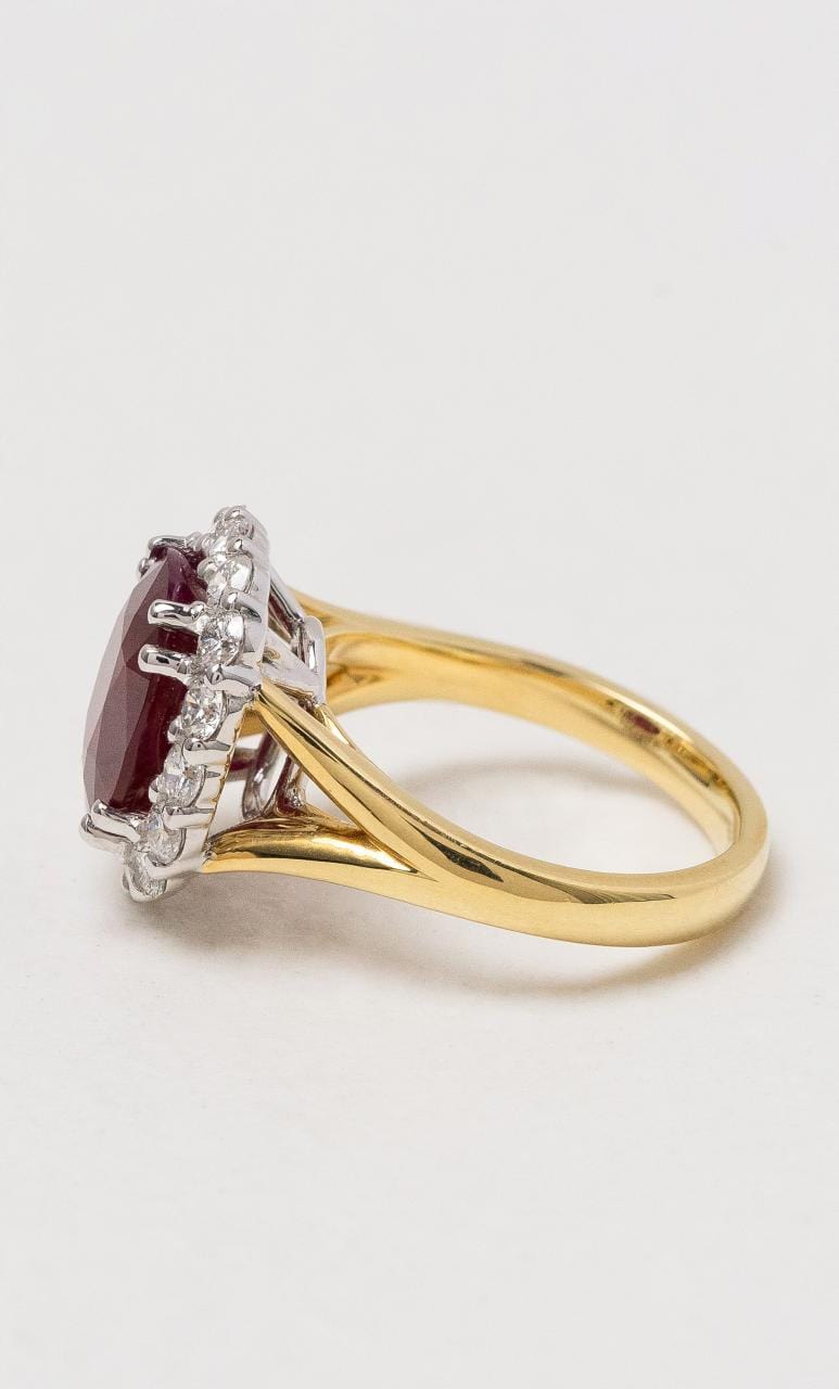 2024 © Hogans Family Jewellers 18K YWG Oval Ruby & Diamond Ring