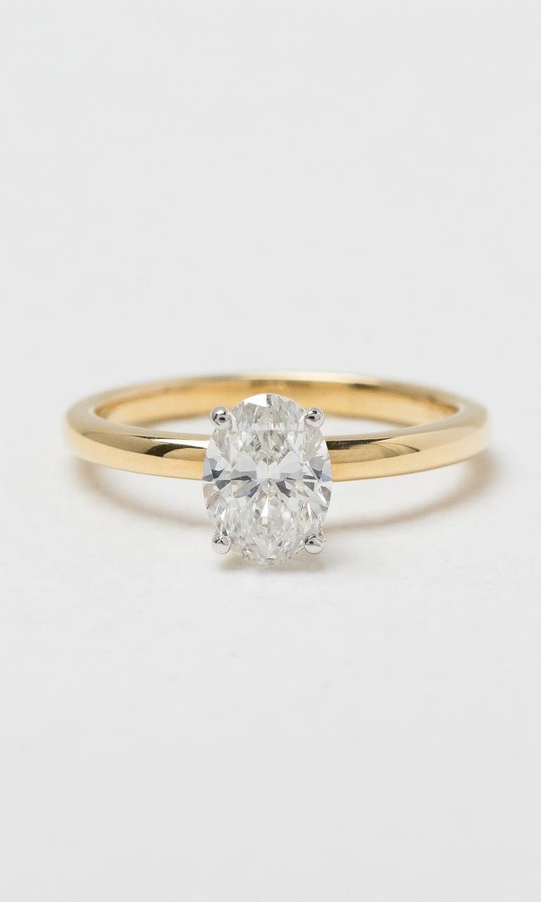 2024 © Hogans Family Jewellers 18K YWG Oval Solitaire Diamond Ring