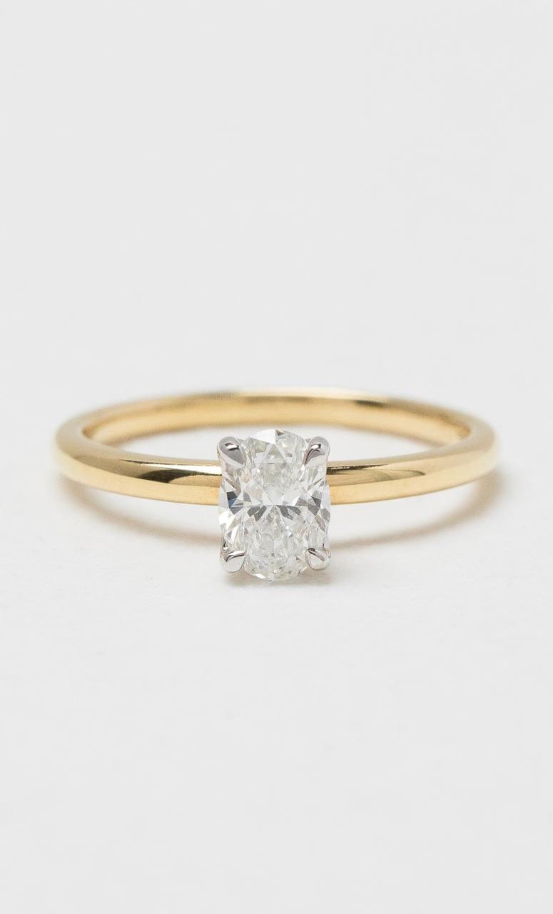 2024 © Hogans Family Jewellers 18K YWG Oval Solitaire Diamond Ring