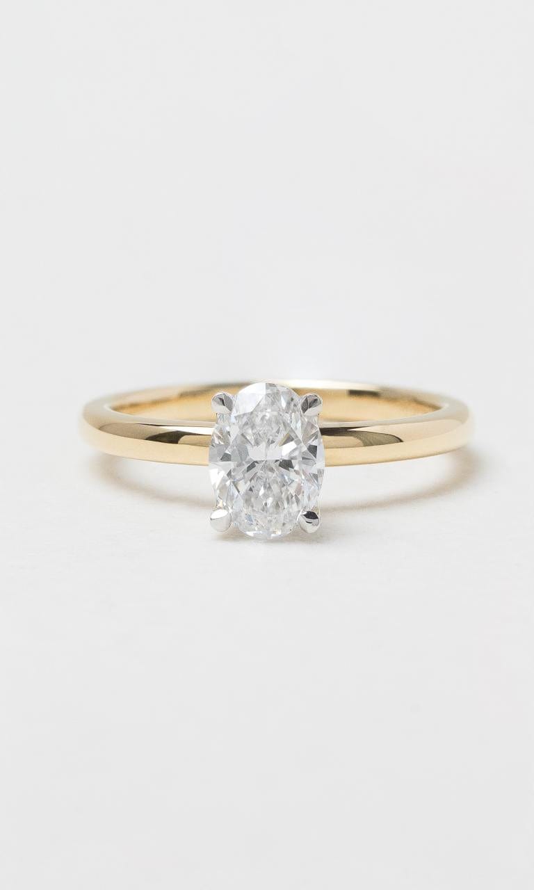 2024 © Hogans Family Jewellers 18K YWG Oval Solitaire Diamond Ring