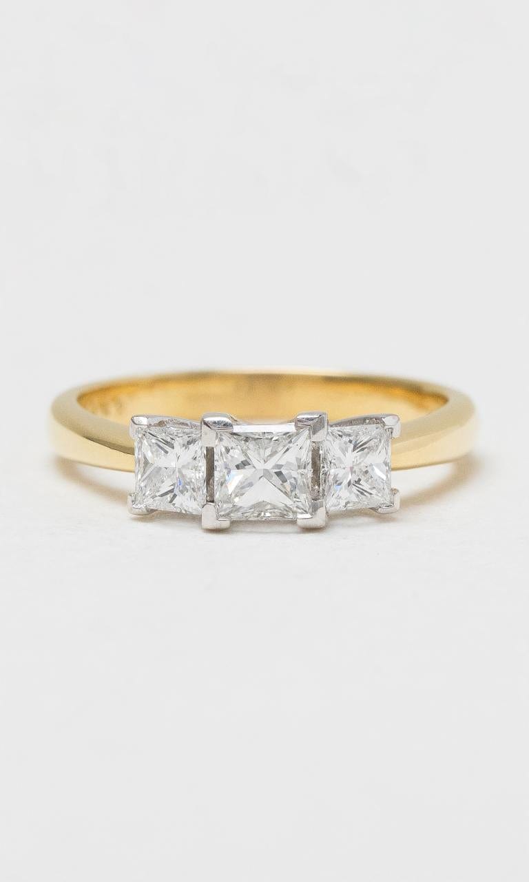 2024 © Hogans Family Jewellers 18K YWG Princess Cut Trilogy Diamond Ring