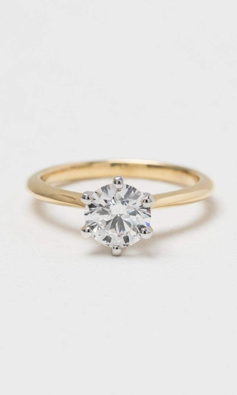 2024 © Hogans Family Jewellers 18K YWG Round Brilliant Solitaire Diamond Ring