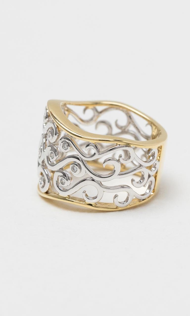 2024 © Hogans Family Jewellers 18K YWG Wide Diamond Set Dress Ring