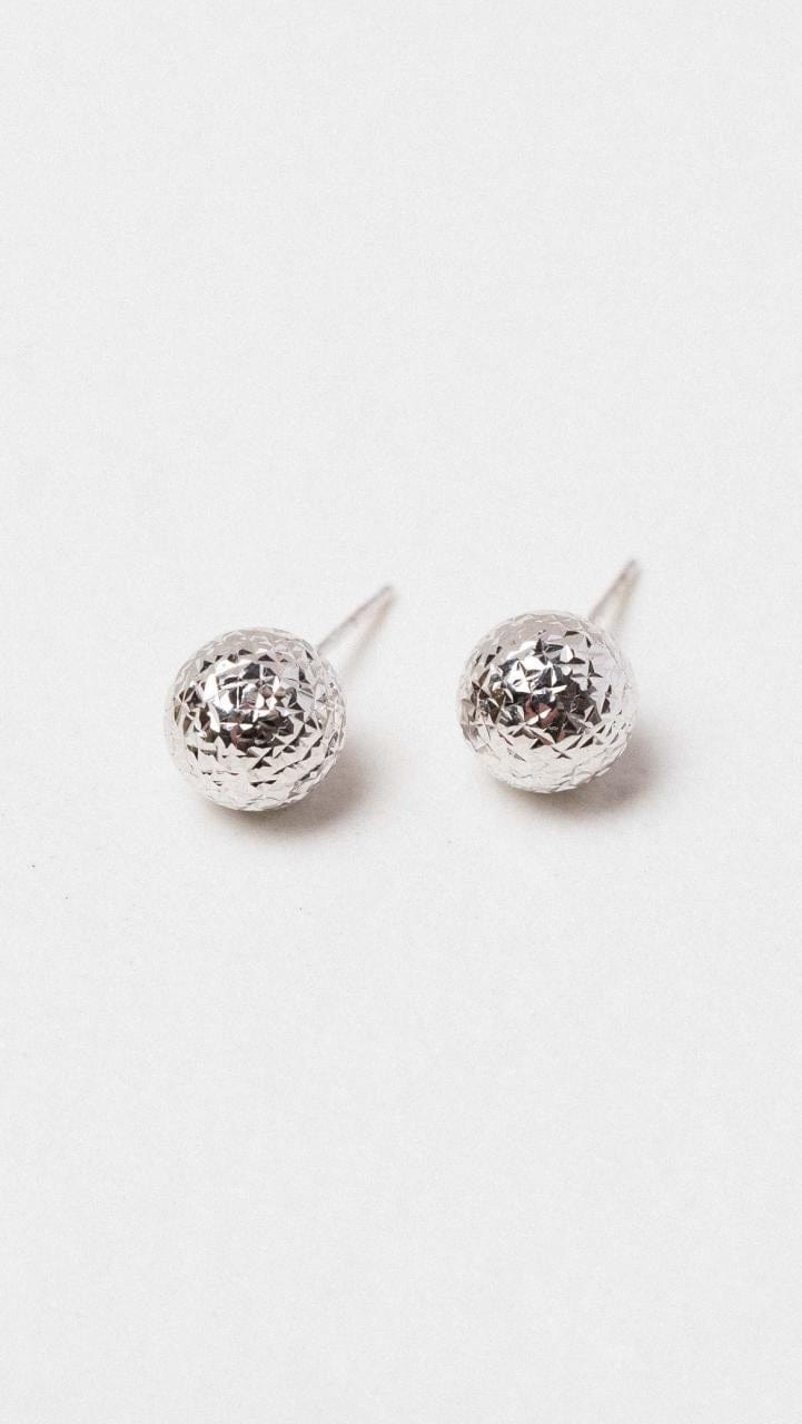 2024 © Hogans Family Jewellers 9K WG Diamond Cut Ball Stud Earrings