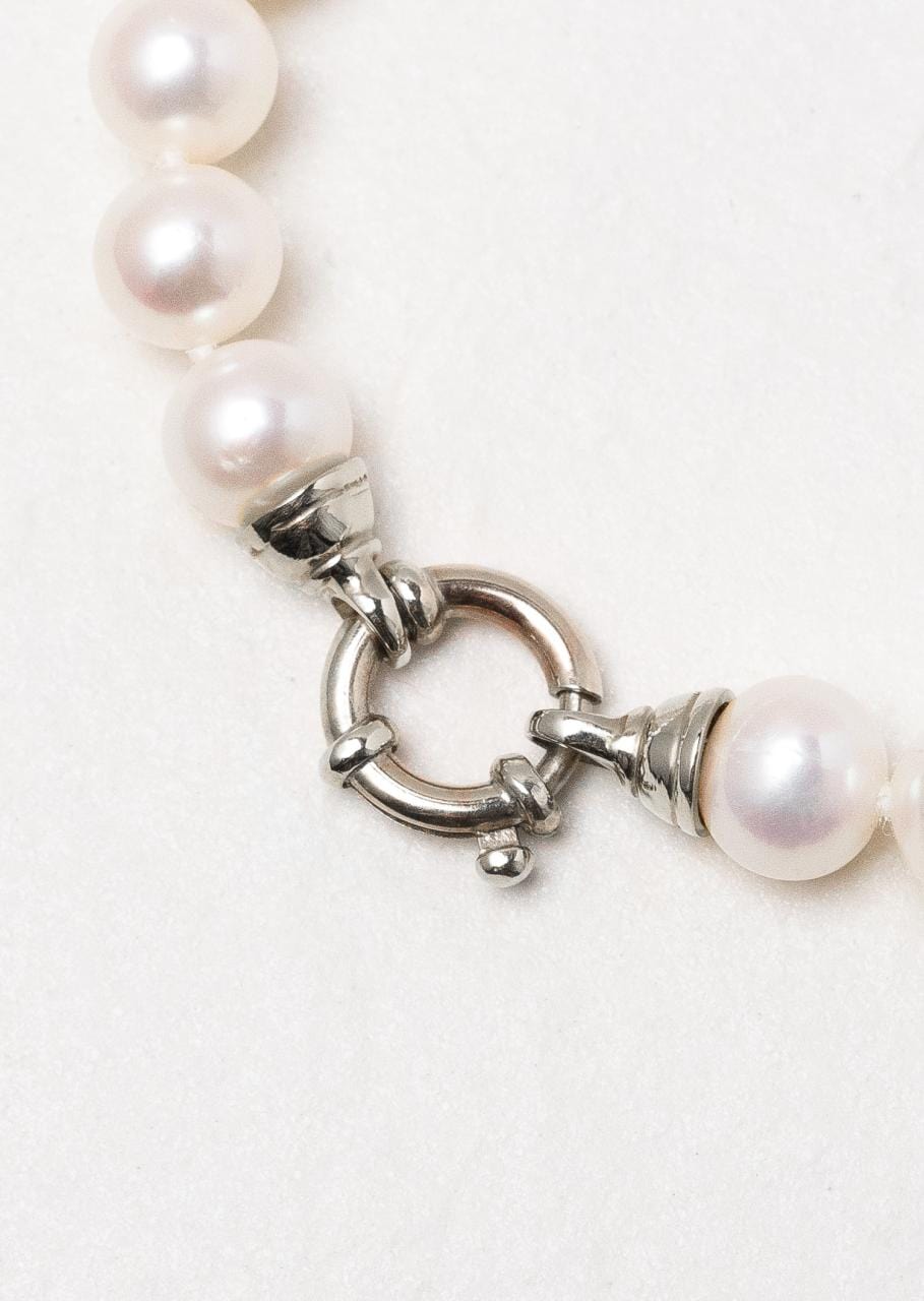 2024 © Hogans Family Jewellers 9K WG Freshwater Pearl Necklace with Euro Bolt Clasp